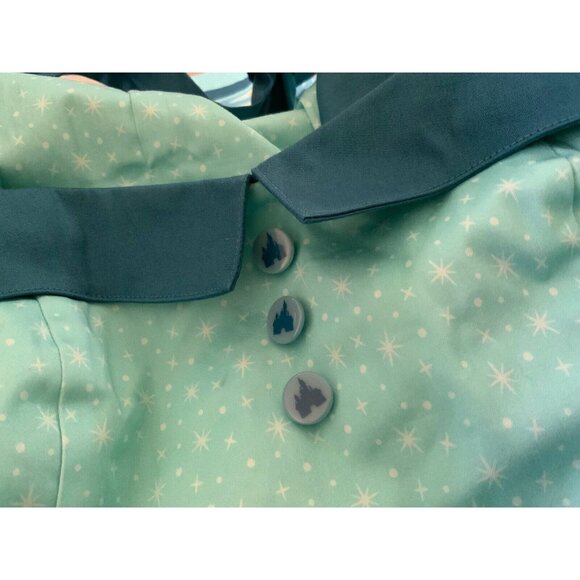 Disney Parks Dress Shop Magic Kingdom Halter Retro Fit Flare Dress Size XS Blue - Picture 6 of 6